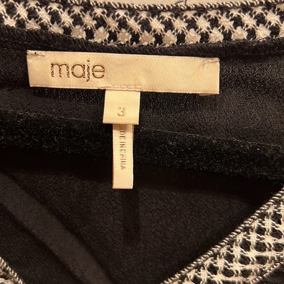 maje cold shoulder ruffle sleeve size 3 - Picture 3 of 4